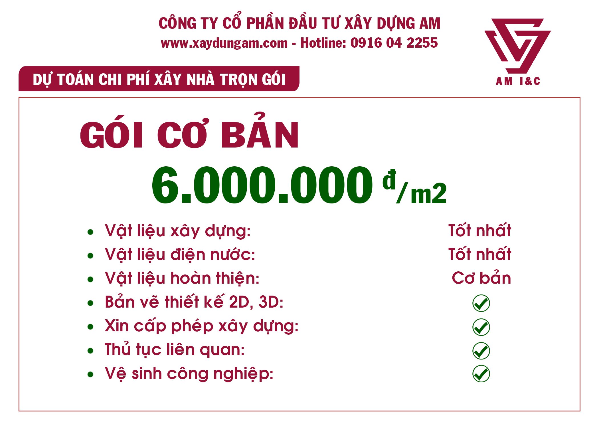 Báo giá xây nhà trọn gói